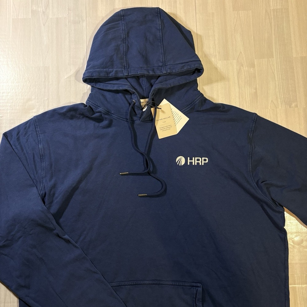 PETER MILLAR Men's Size L Lava Wash Hoodie Pullover Navy Blue Soft Cotton NEW